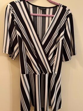 Lane Bryant Black and White Stripe Top Plus size 18/20